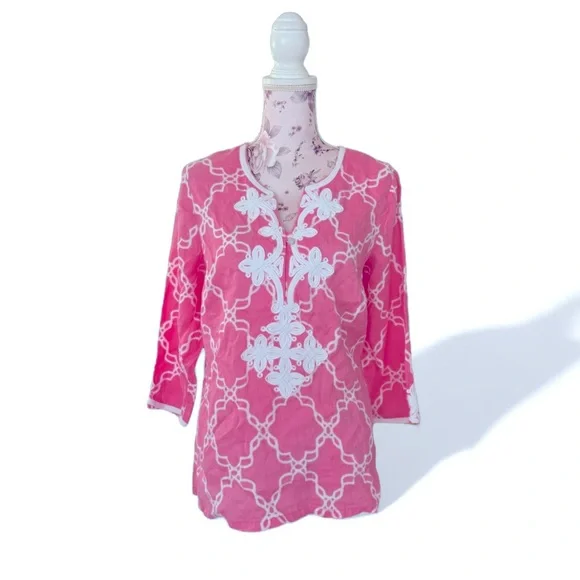 Charter Club Luxury Pure Linen Blouse - Picture 1 of 3